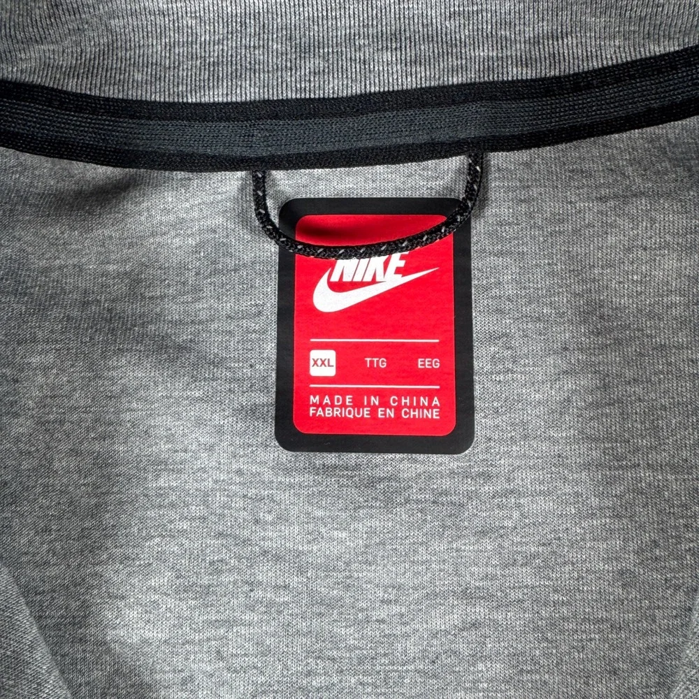 Nike Tech Fleece Track Jacket Mens XXL Grey Black Cross 886172-091